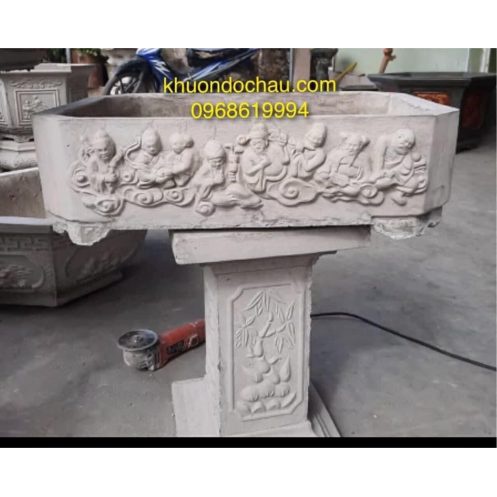 Khuôn Chậu chữ nhật bát tiên 65x45x20 nhựa composite