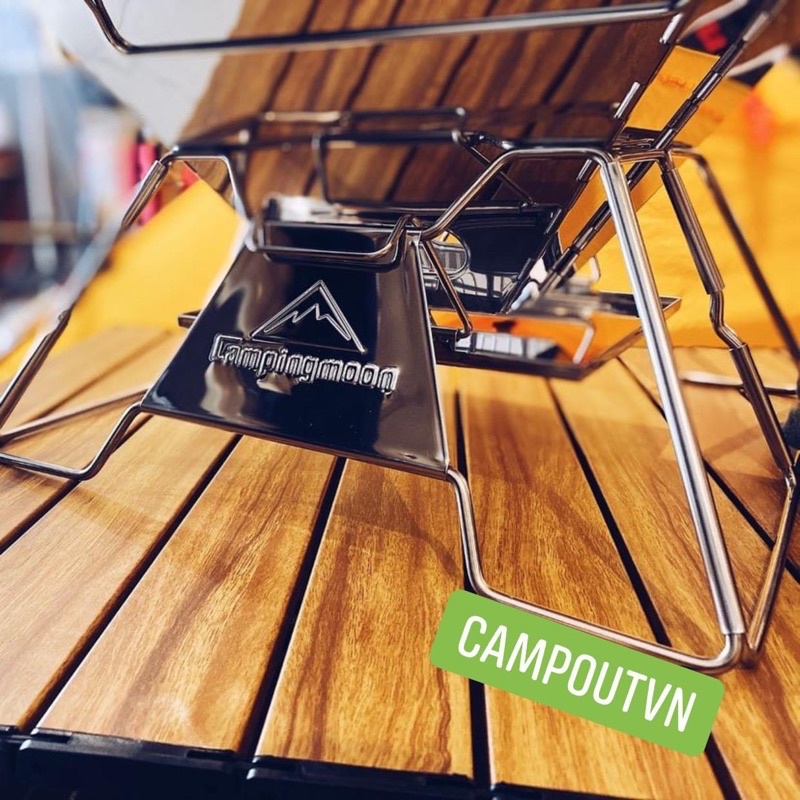 Bếp nướng cắm trại campingmoon campoutvn bếp campingmoon mt2 cắm trại du lịch bếp than nướng inox A249
