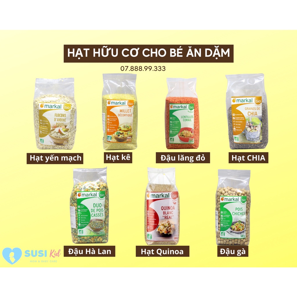 Hạt/ đậu hữu cơ cho bé các loại (đậu gà/đậu lăng/đậu hà lan/hạt quinoa/hạt kê...)