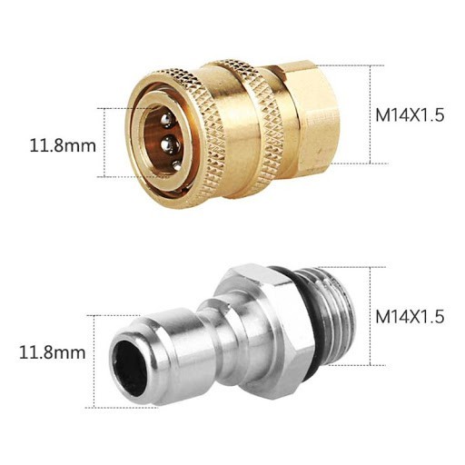 Đầu nối nhanh 1/4, Khớp nối nhanh 14mm, Ứng dụng nối đầu béc súng, lắp bình bọt tuyết, ren chống xoắn dây