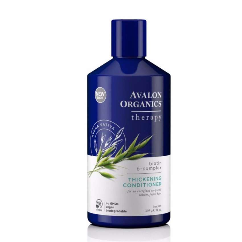 Dầu xả thiên nhiên giúp dày tóc Avalon Organics Biotin B-Complex Therapy Thickening Conditioner 397g (Mỹ)