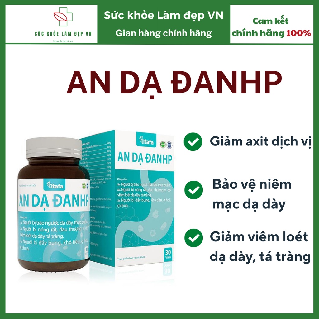 Viên uống An Dạ Đan HP - Dùng cho người t.rào ng.ược d.ạ d.ày, đ.ầy b.ụng, khó t.iêu, ợ h.ơi, ợ ch.ua, v.iêm loét dạ dày