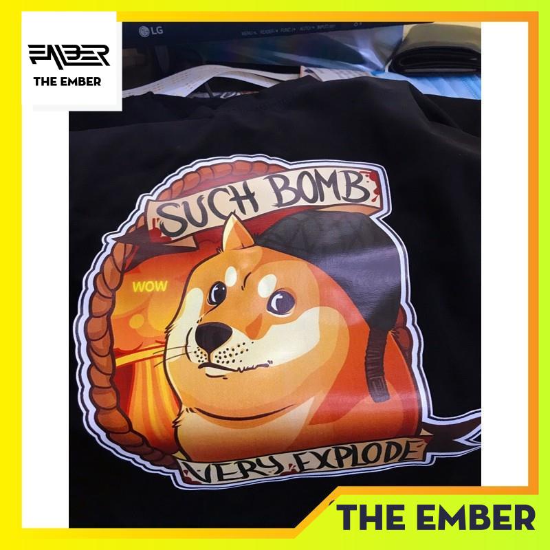 Áo CSGO Doge sticker cute 100% cotton dáng oversize