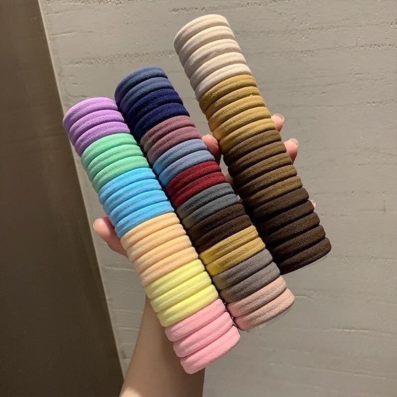 Set 20 Dây Chun Buộc Tóc Siêu Xinh Đựng Trong Hộp Ống Trong Suốt Tiện Lợi Chất Thun Buộc Siêu Co Dãn Nhiều Màu Hot Trend