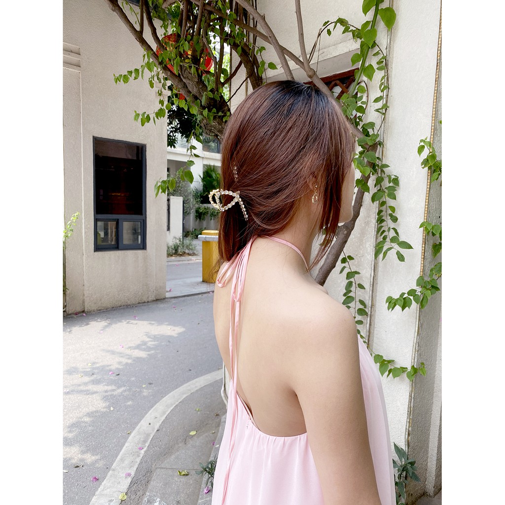 MADDY HATES ROSE - Váy yếm hồng pastel chất chiffon có 5 màu - Đầm cổ yếm xinh xắn