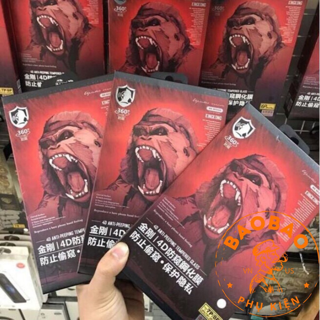 Kính KingKong Chống Nhìn Trộm Cường Lực Cao Cấp cho IPhone 7plus/8plus/x/xs/xsmax/11/12/13/14/pro/promax - phukienbaobao