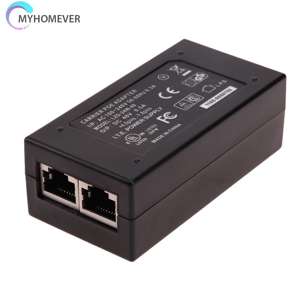 myhomever 48V 0.5A 24W Desktop POE Power Injector Ethernet Adapter Surveillance CCTV