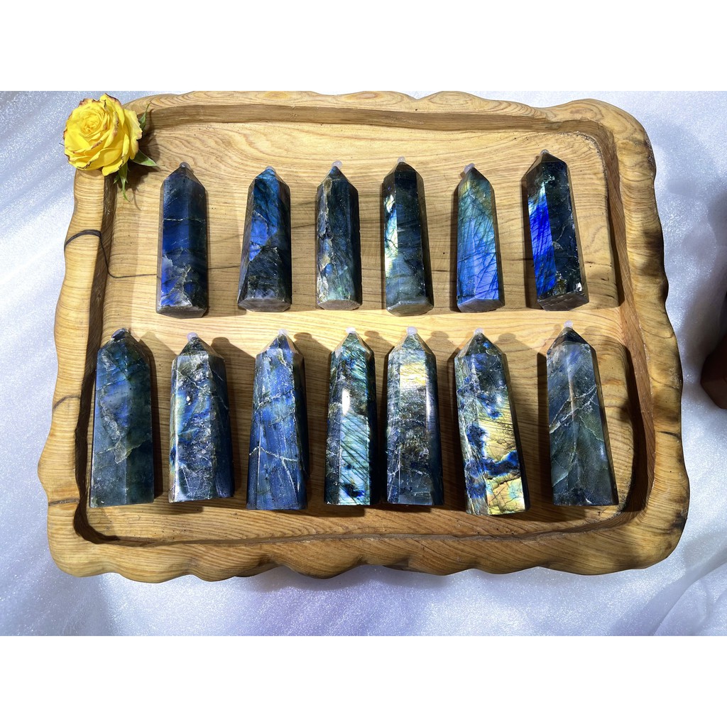 Trụ đá xà cừ - đá hắc nguyệt quang - Labradorite point - Trụ đá thanh tẩy, sưu tầm | CADA DECOR