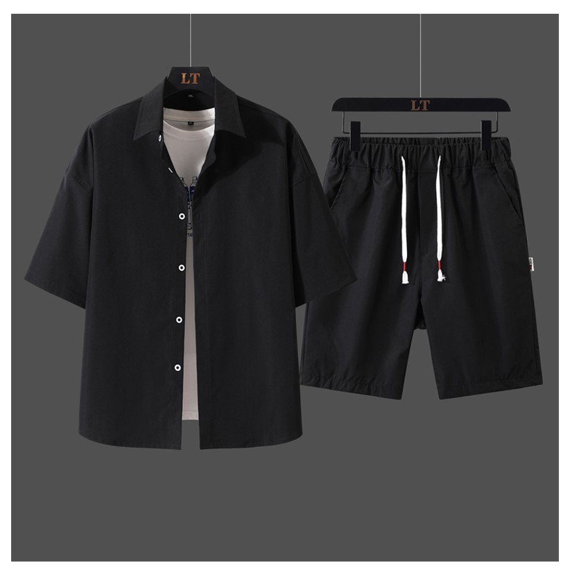 Bộ Quần Áo Nam Tay Ngắn Cổ Bẻ Áo Khuy Cài Quần Short Có Túi Kiểu Dáng Trẻ Trung Thời Trang Zenkonu_QANAM1000071V1