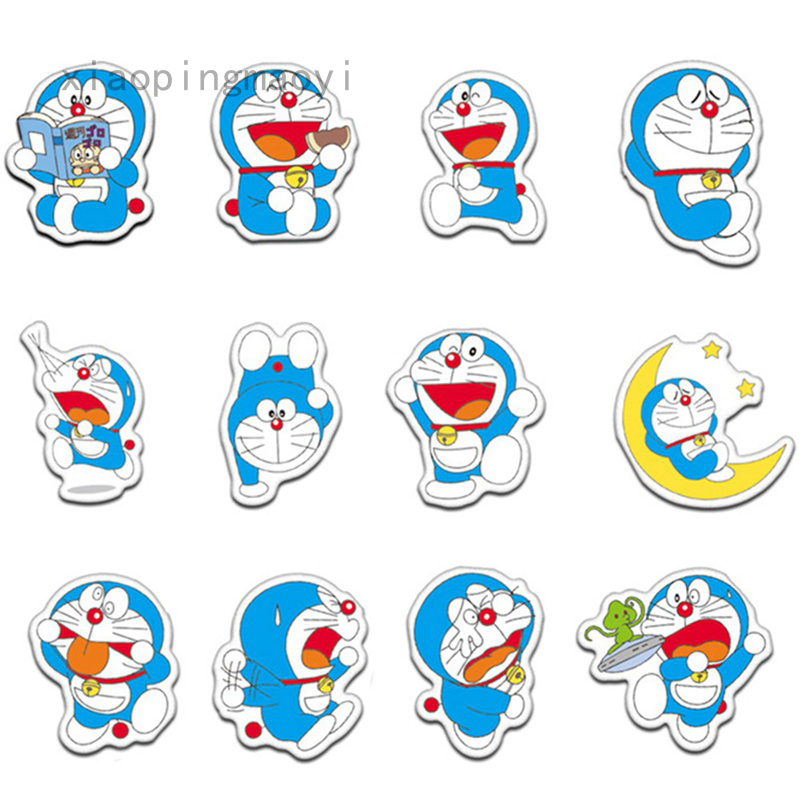 Set 61 Miếng Dán Trang Trí Xe Hơi Chống Thấm Nước Hình Doraemon