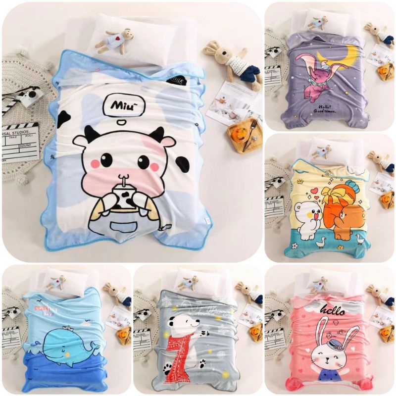 Chăn Lông Tuyết Thu Đông 100×140cm, Chăn Đi Học Cho Bé