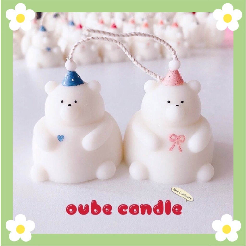 Nến Thơm Cao Cấp Hình Chú Gấu Mũm Mĩm Chubby Bear dễ thương - Quà tặng sinh nhật decor | Oube Candle NT42