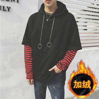 ( ODER ) Áo Hoodie Nam Dài Tay  Phối Sọc Có Nón AK140