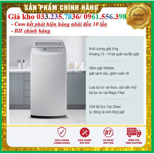Máy giặt Samsung 9 Kg WA90H4200SG/SV, Bảo hành chính hãng 24 tháng - Mới 100%