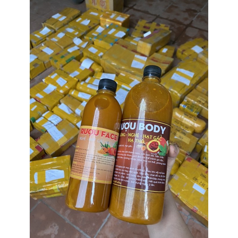 Cốt gừng nghệ gấc combo 1 lít cốt gừng nghệ thoa toàn thân và 500ml thoa mặt dưỡng trắng da sau sinh an toàn cho mẹ