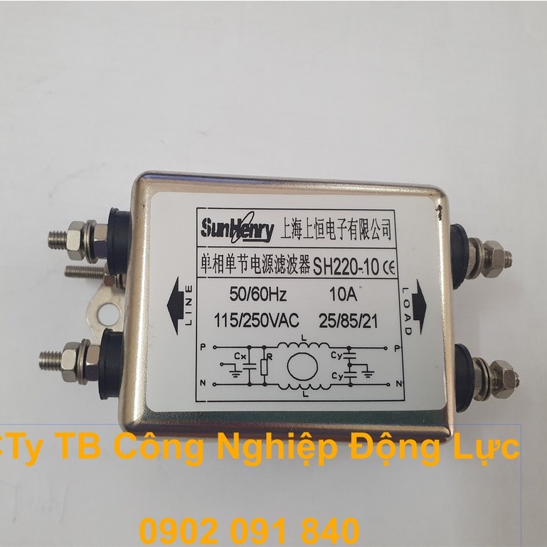 Bộ lọc nhiễu nguồn điện 1 pha 110/250V/AC 3A 6A 10A dùng cho dàn âm thanh, biến tần, driver servo, PLC, camera