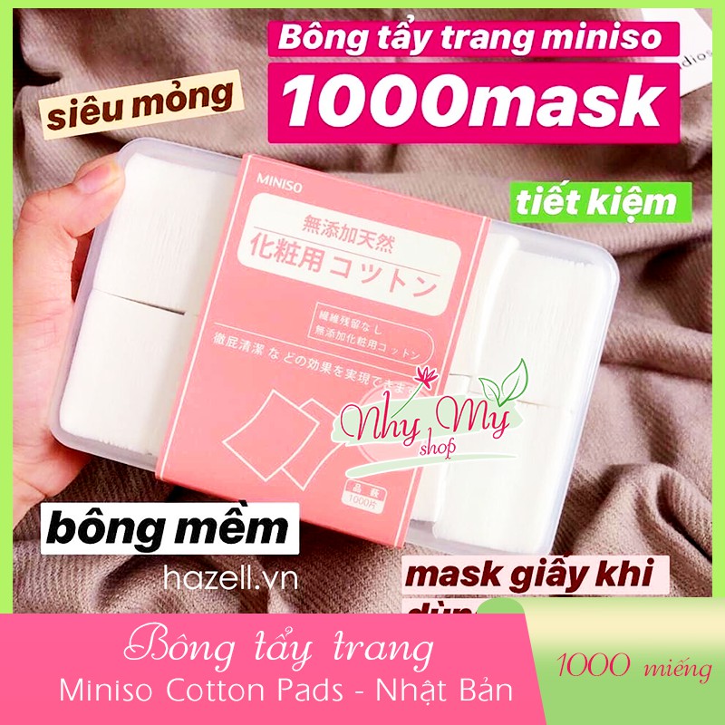 Bông tẩy trang Miniso 1000 miếng