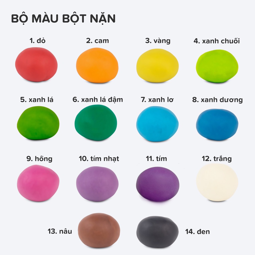 Combo Sắc màu Bột Nặn Đất Nặn An Toàn TEDU
