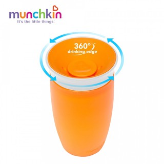 [CHÍNH HÃNG] Bình tập uống nước / Cốc tập uống nước Munchkin 360 độ 296ml Xanh Hồng