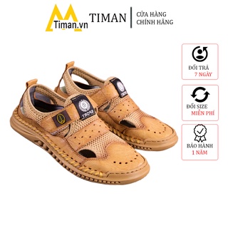 Giày sandal giày lười nam TIMAN chất liệu da bò cao cấp chính hãng thời trang công sở nam tính êm chân XH01