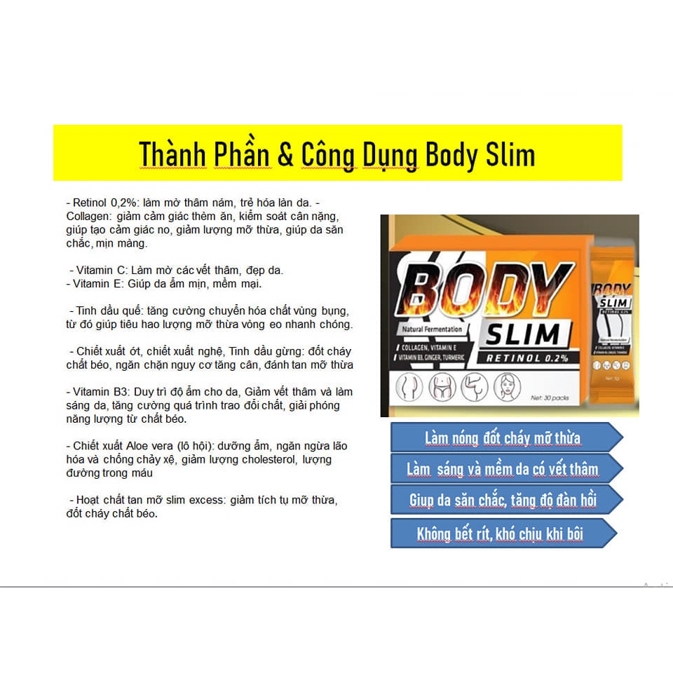 Giảm Cân, Bộ 3 Body Slim KOMPUCHA Giảm Mỡ Bụng Đùi Bắp Tay Đánh Bay Mô Mỡ Thừa Hiệu Quả Đẹp Da Đẹp Dáng