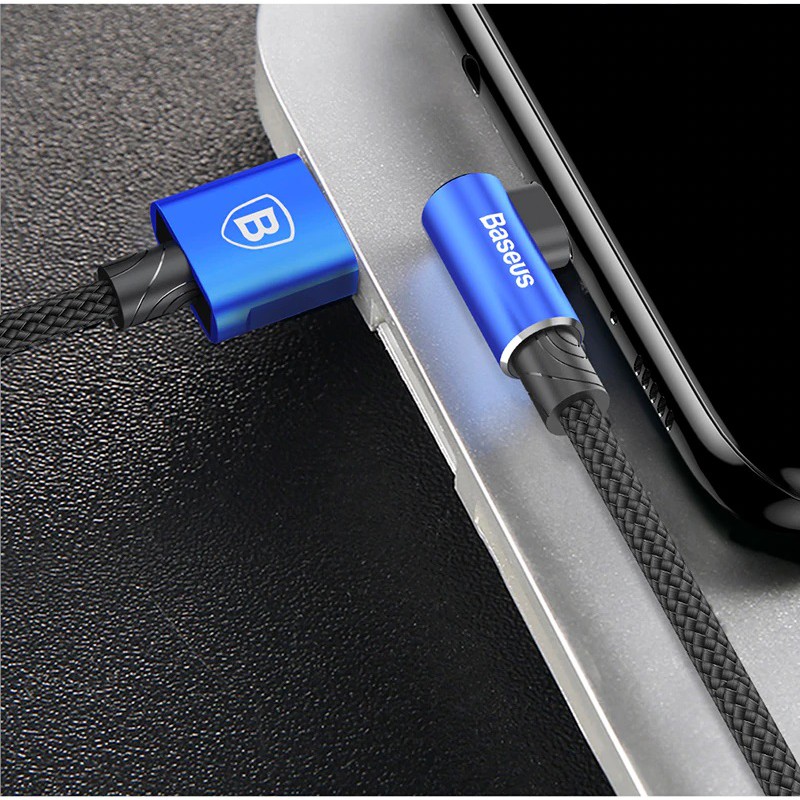 Cáp BASEUS MVP Đầu cắm ngang 3 trong 1 (3 cổng Lightning, Micro USB và Type-C). Hỗ trợ sạc nhanh 3.5A. Dây dài 1.2m