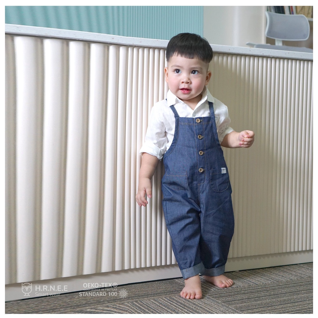 Áo Sơ Mi Trắng + Quần Yếm Jean/ Quần Jeans Cho Bé Trai Bé Gái