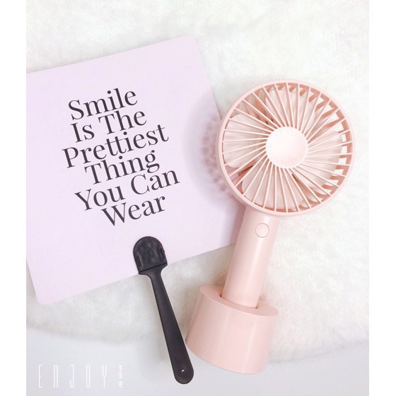 QUẠT SẠC MINI CẦM TAY (Kèm Chân đứng + Sạc + Pin) (Màu Ngẫu Nhiên)