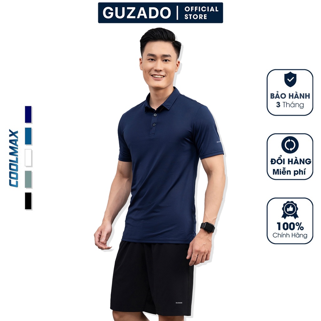 Bộ quần áo thể thao nam Guzado(4 Màu) Có Cổ,Chất Coolmax Thấm Hút Tốt,Vận Động Thể Thao Thoải Mái BCC2201