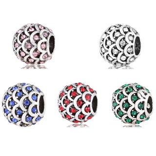 Charm xỏ tròn đính đá vảy tiên cá - Linhcharms