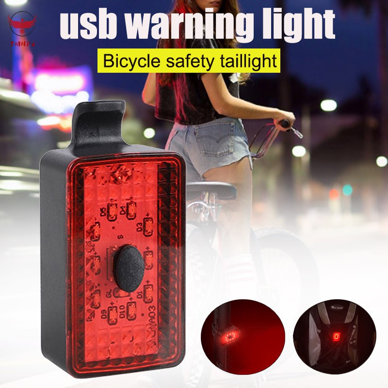 TMNFJ Bicycle USB Warning Light Tail Light Night Riding Road Mountain Bike Tailight