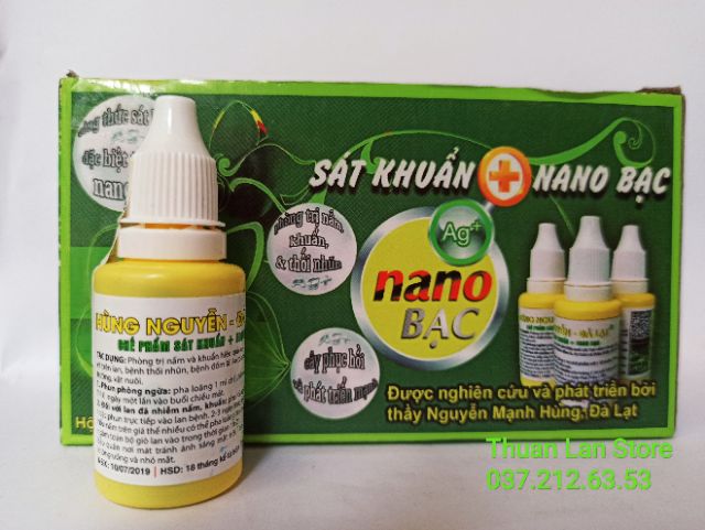 Chế Phẩm Sát Khuẩn Nano Bạc Hùng Nguyễn (Lọ 20ml)