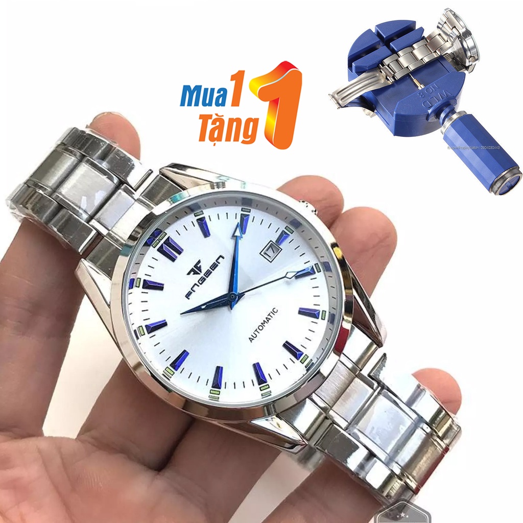 Đồng Hồ Nam Cơ Fngeen AUTOMATIC- Đồng Hồ Nam Có Lịch Ngày Mặt Kính 40mm Cường Lực Chống Xước - Cho Kiểm Hàng - Mã 6612 | BigBuy360 - bigbuy360.vn