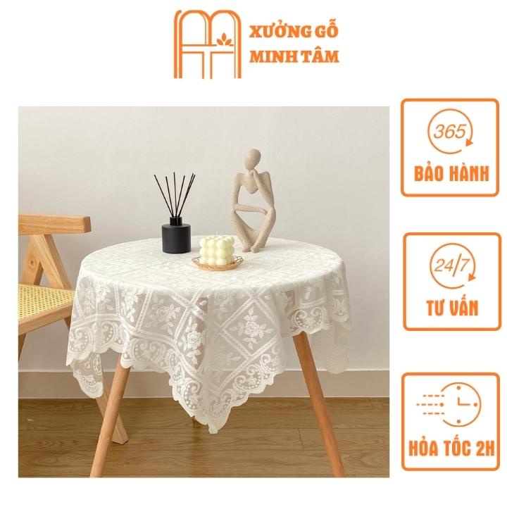 Khăn trải bàn ren vintage decor giá kệ, trang trí phòng ngủ, nhiều kích thước khác nhau l Khăn ren trải bàn trắng