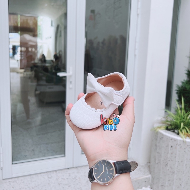 Giày Bé Gái - Giày búp bê da mềm phong cách Vintage Hàn Quốc có quai dán BB444