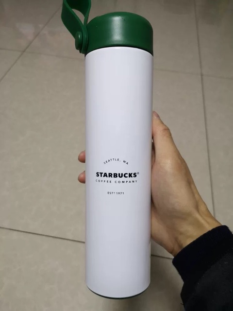 Bình giữ nhiệt  Starbucks Seatle WA 1971 Retro trắng xanh dung tích 500ml