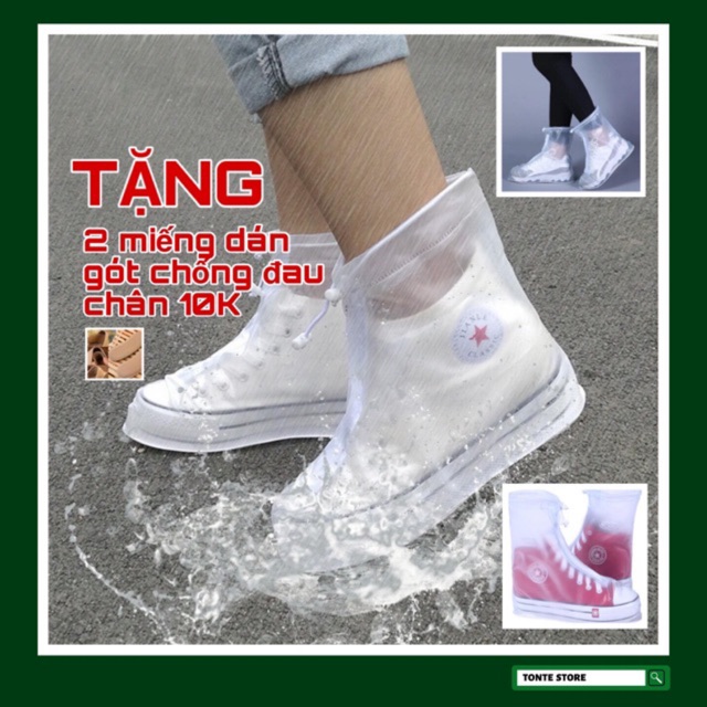 Áo mưa giày dép trong suốt, có đế chống trơn Over-Shoes (Loại Cao cấp) AMG