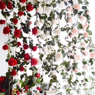 Hoa lụa hoa giả - Dây leo hoa hồng 12 bông