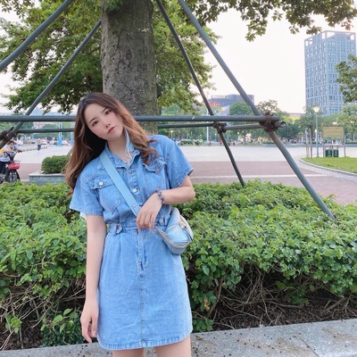 ĐẦM JEANS, ĐẦM DEMIN, VÁY BÒ CỔ CÓ BÂU HOT HIT 2021 KÈM ẢNH THẬT