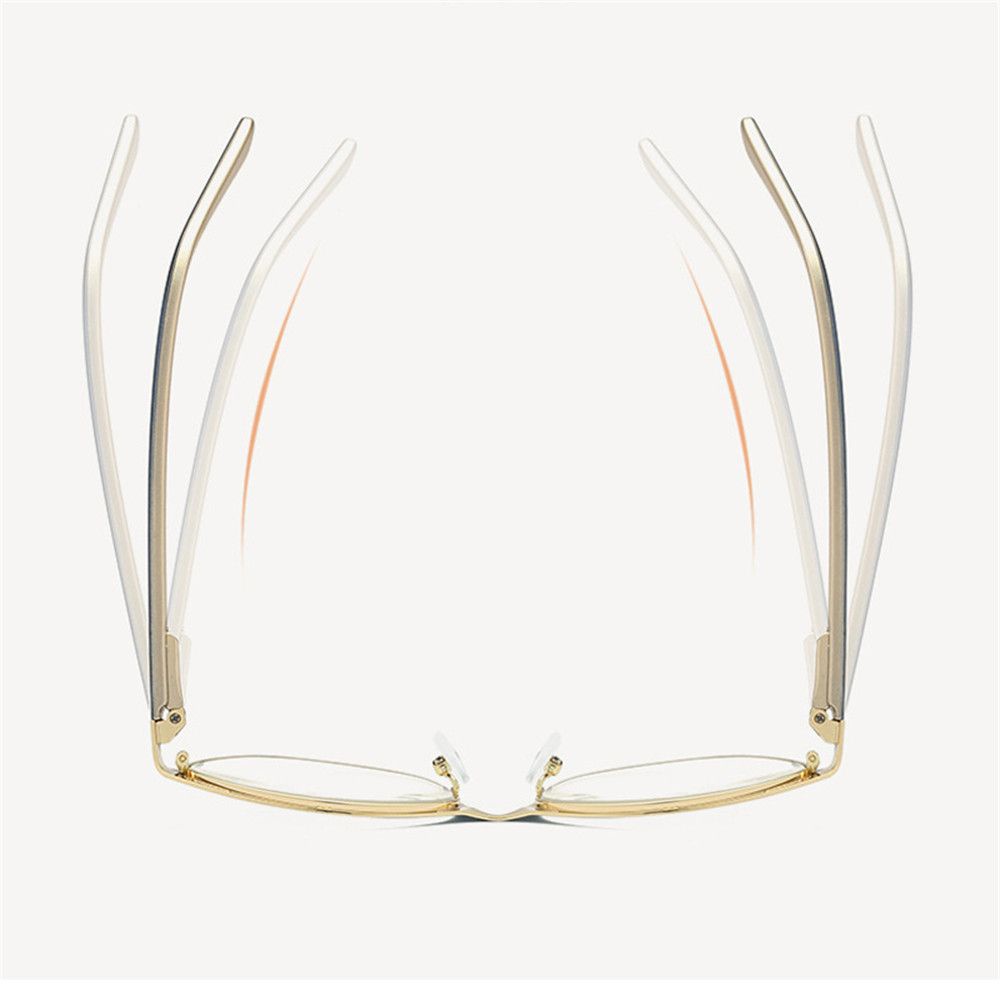 NIUYOU [Ready Stock] Reading Glasses Anti-fatigue Optical Eyewear Diopter +1.0 +3.5 Magnification Clear Lens Retro Metal Half Frame Presbyopic Eyeglasses