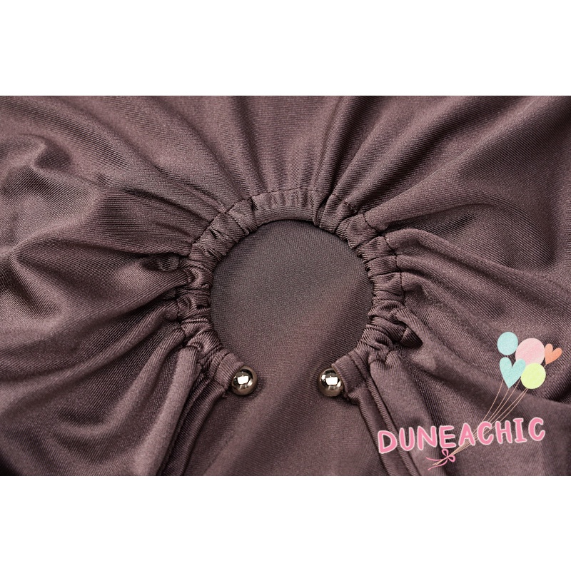 DUNEA Đầm tay dài ôm dáng màu trơn thời trang quyến rũ dành cho nữ