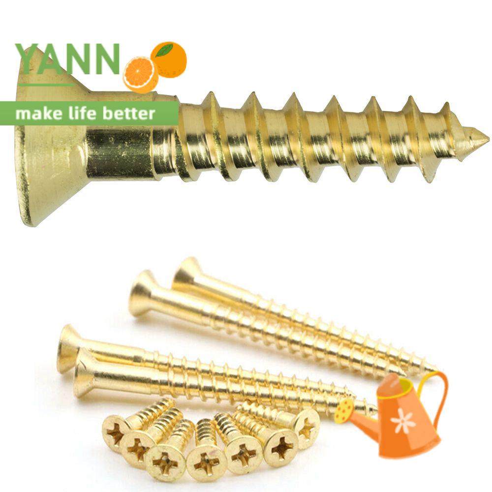 Ốc vít đầu dẹt bằng đồng thau cứng cho khoan gỗ tùy chọn số lượng