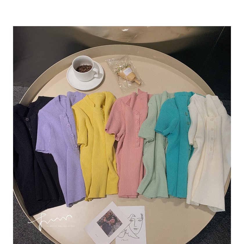 Áo Croptop Dệt Kim Ngắn Tay Chống Nắng Cho Nữ | BigBuy360 - bigbuy360.vn