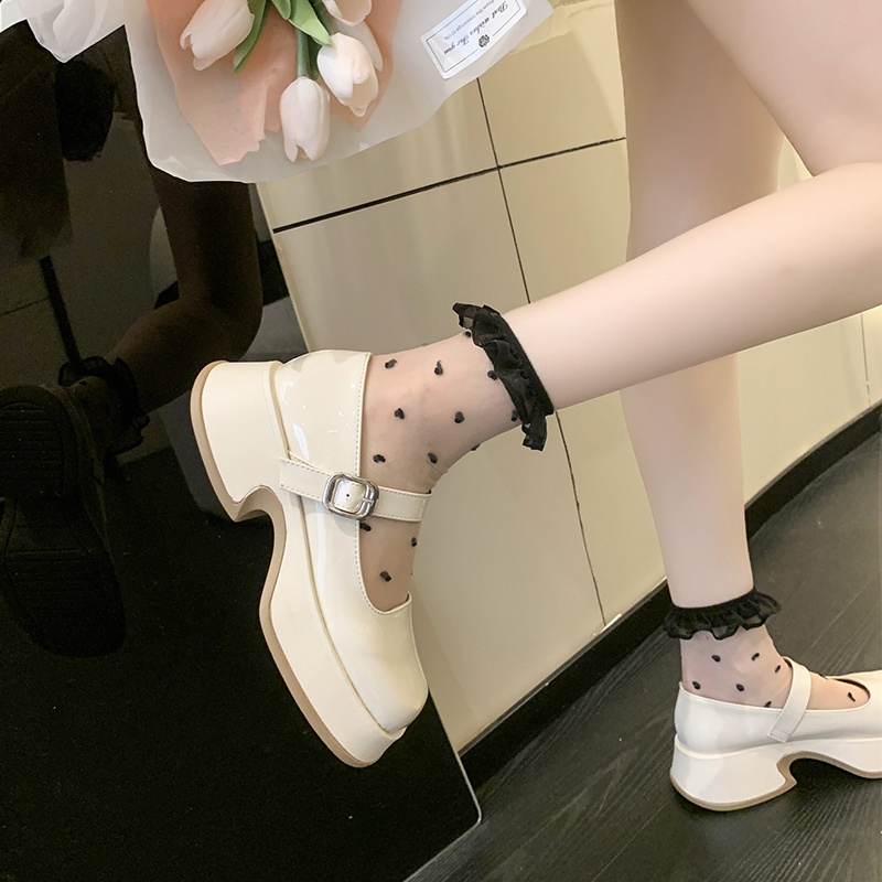 Giày Cao Gót Da Phong Cách Retro Anh Quốc Cho Nữ