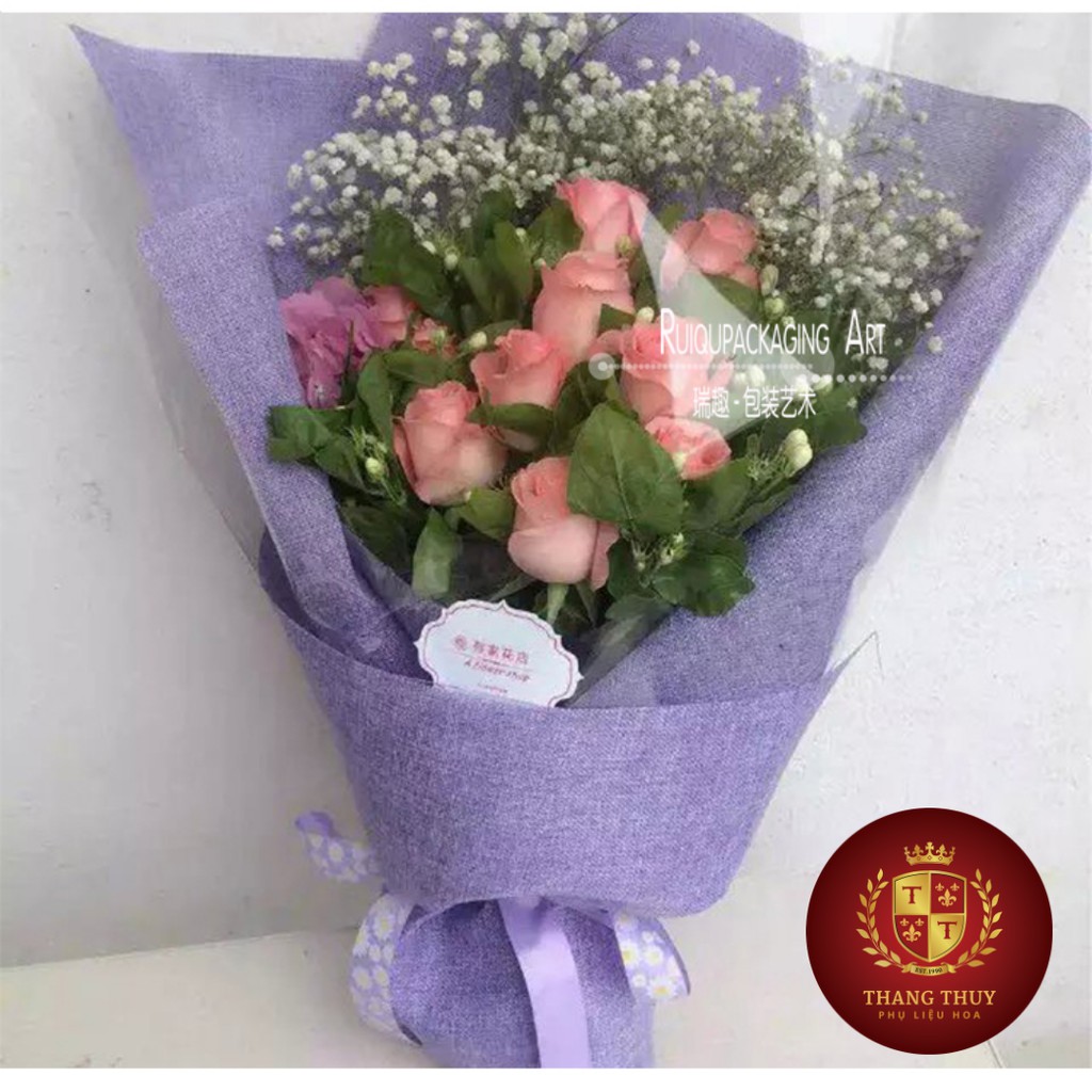 Giấy Gói Hoa Lưới Thô Đũi Cuộn 50cm x 5m