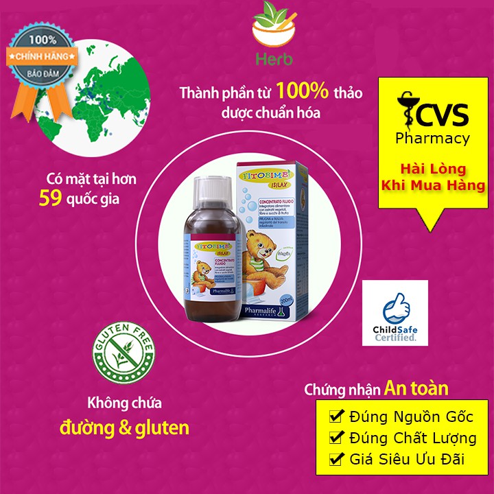 Siro Isilax Bimbi 200ml - Siro Thảo Dược Châu Âu Chống Táo Bón Cho Trẻ