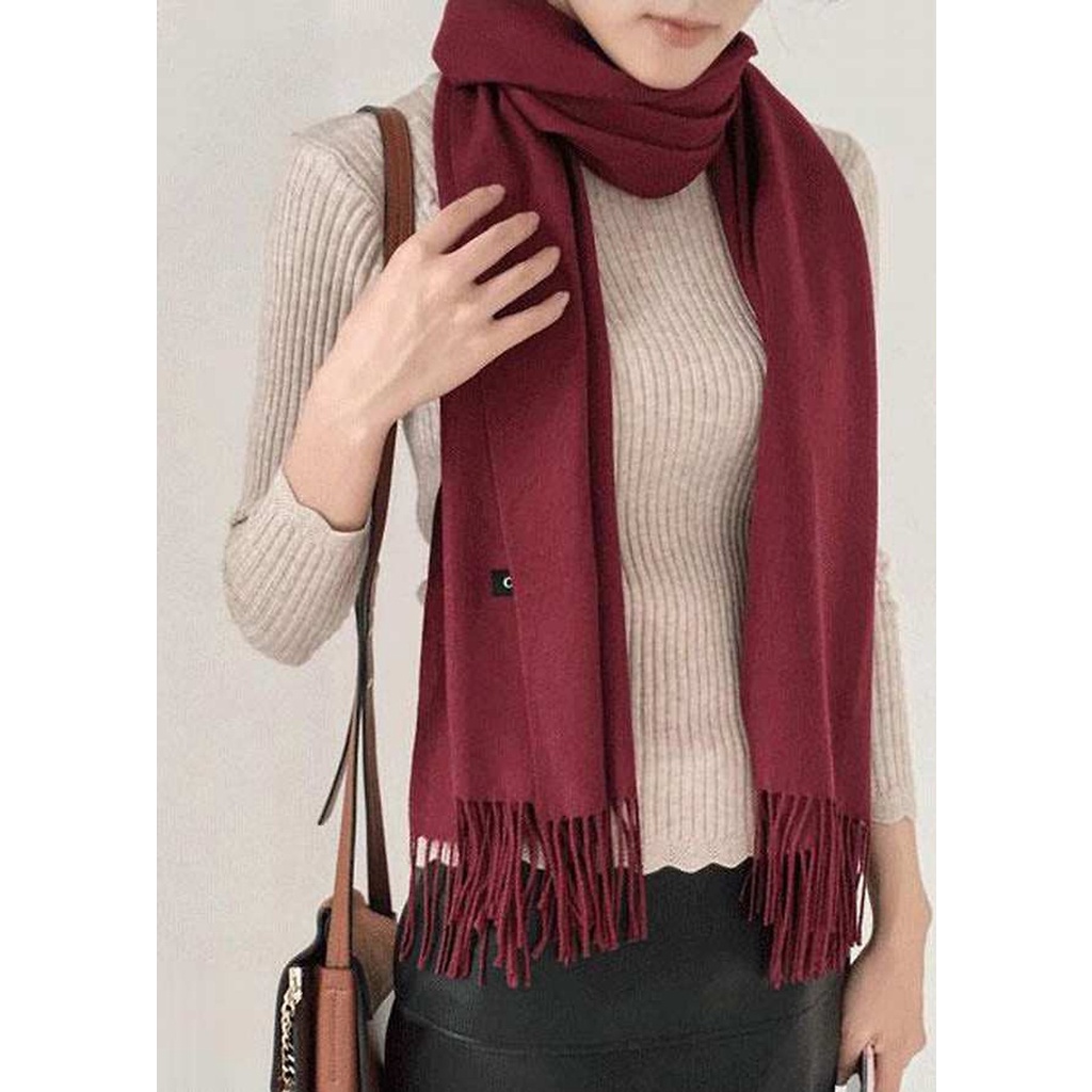 Khăn dạ cashmere quàng cổ lông cừu nam, nữ chất đẹp dầy mịn