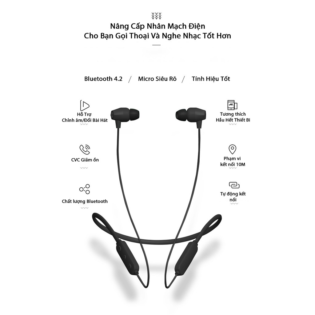 [HÀNG CHÍNH HÃNG 1 ĐỔI 1]  Tai nghe bluetooth 5.0 A6 không dây tai nghe thể thao hiệu ứng âm bass âm thanh cực tốt nghe