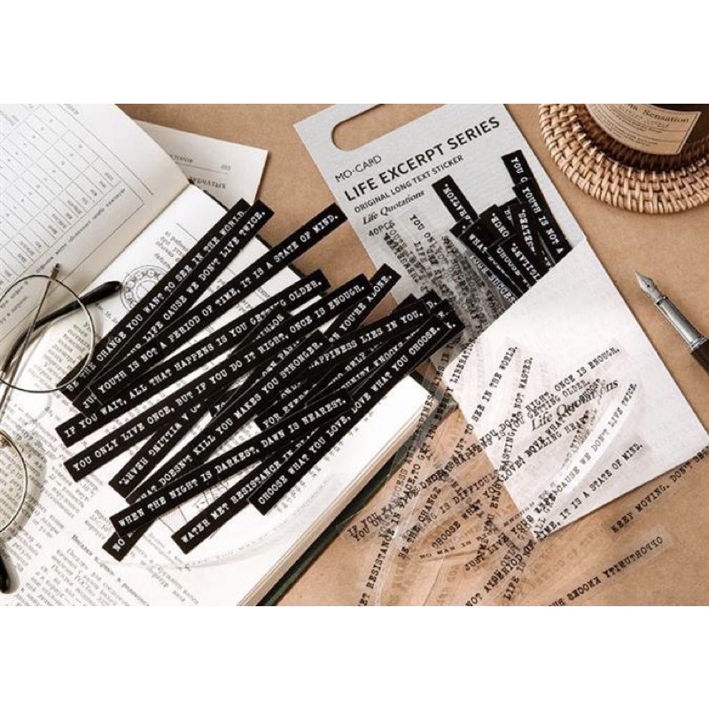 Sticker cute/Set 40 hình dán câu Quote Tiếng Anh dễ thương trang trí sổ planner bullet journal Hàn Quốc Tẻn Tẻn