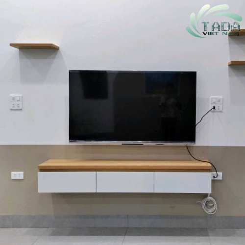 Kệ tivi treo tường 1m6, 3 cánh lật để phòng khách sang trọng chất liệu gỗ MDF phủ melamin ZPTT7